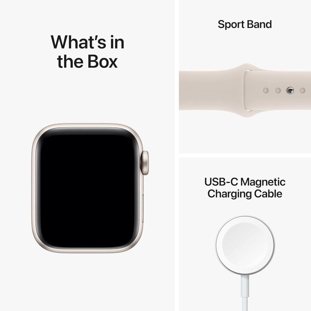 Apple Watch SE (2nd Gen) [GPS 40mm] Smart Watch w/Starlight Aluminum Case  Starlight Sport Band - S/M. Fitness  Sleep Tracker, Crash Detection, Heart Rate Monitor, Retina Display, Water Resistant