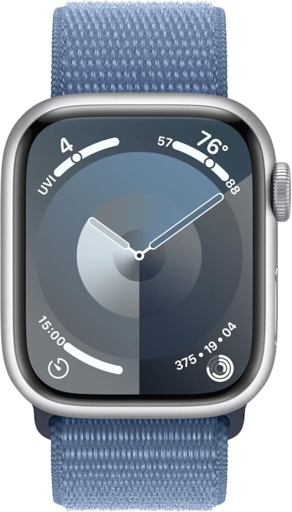 Apple Watch Series 9 [GPS 45mm] Smartwatch with Pink Aluminum Case with Pink Sport Loop. Fitness Tracker, Blood Oxygen  ECG Apps, Always-On Retina Display, Carbon Neutral