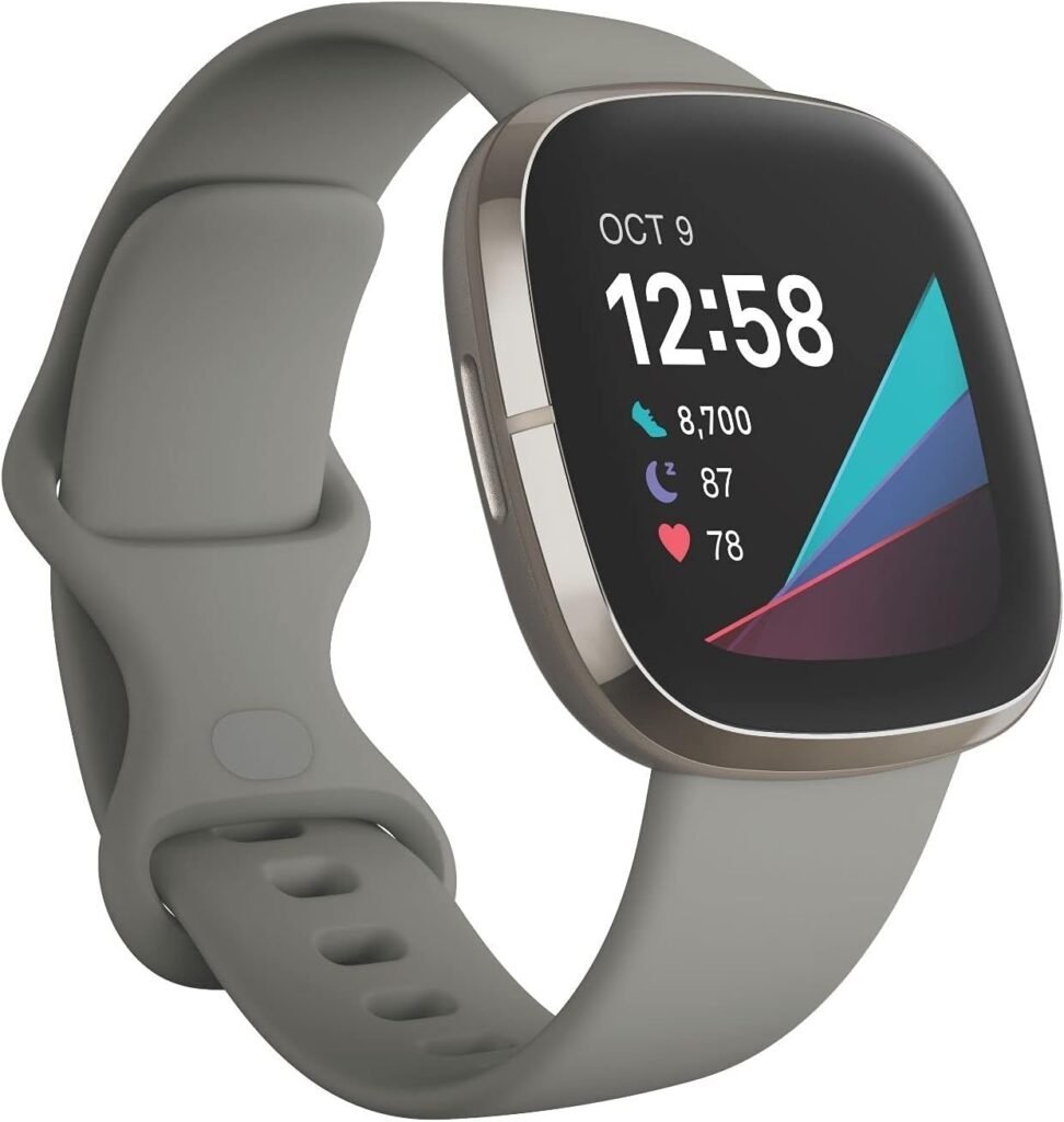 Fitbit Sense Advanced Smartwatch with Tools for Heart Health, Stress Management  Skin Temperature Trends, Carbon/Graphite, One Size (S  L Bands Included)